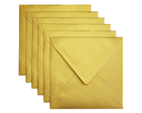 Enveloppe Papicolor 140x140mm or métallisé paquet 6 pièces