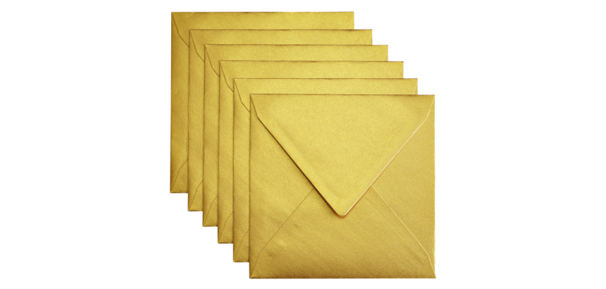 Papicolor Metallic Gold Envelope 140x140mm Pack of 6 Pieces