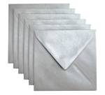 Enveloppe Papicolor 140x140mm argent métallisé paquet 6 pièces