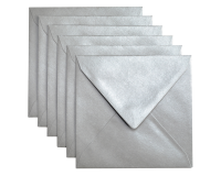 Enveloppe Papicolor 140x140mm argent métallisé paquet 6 pièces