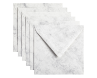 Enveloppe Papicolor 140x140mm gris marbré paquet 6 pièces