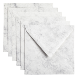 Envelop Papicolor 140x140mm marble grijs pak à 6 stuks