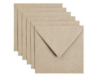 Enveloppe Papicolor 140x140mm kraft gris paquet 6 pièces