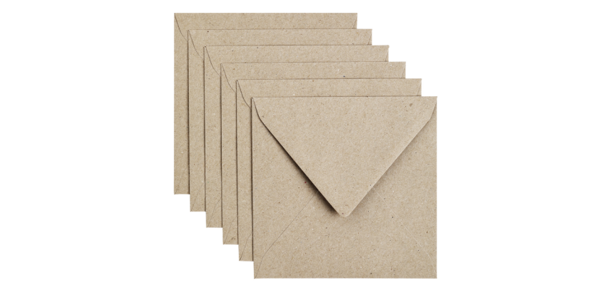 Papicolor Envelope 140x140mm gray kraft pack of 6 pieces