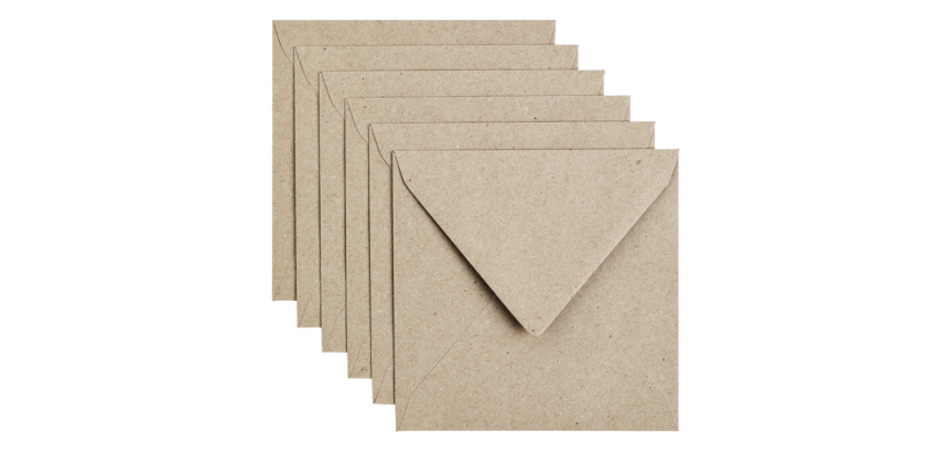Papicolor Envelope 140x140mm gray kraft pack of 6 pieces