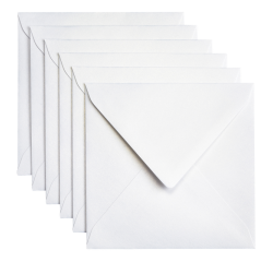 Enveloppe Papicolor 140x140mm blanc perle métallisé paquet 6 pièces
