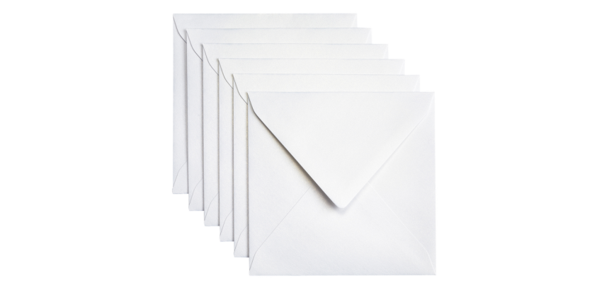Envelop Papicolor 140x140mm metallic parelwit pak à 6 stuks