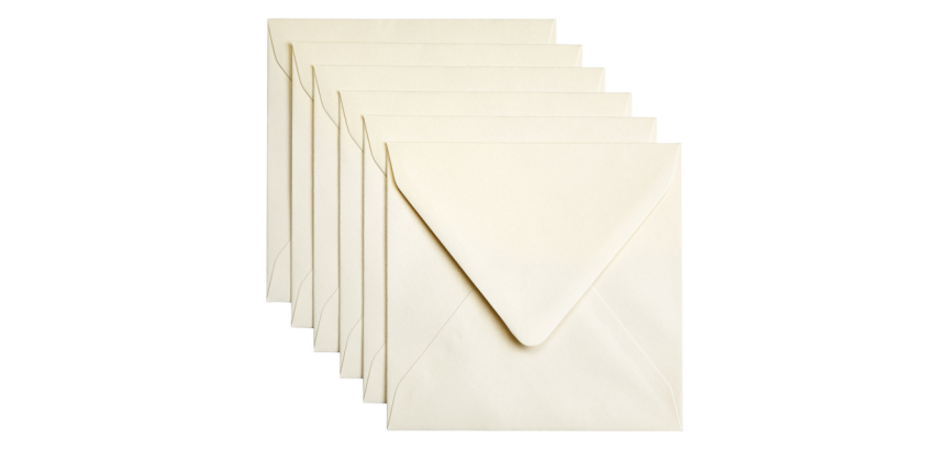 Envelop Papicolor 140x140mm metallic ivoor pak à 6 stuks