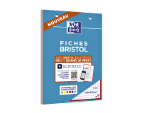 Flashcard Bristol Oxford A5 30 fiches bristol 210g carreau 5mm assorti