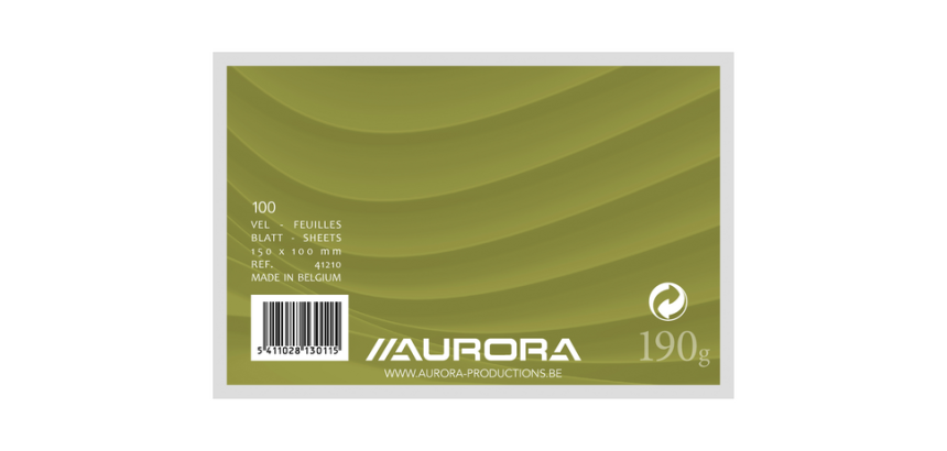 Aurora System Sheet 150x100mm plain 190g white 100 sheets