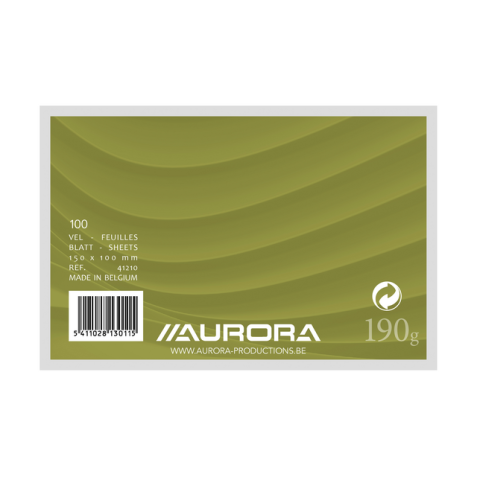 Fiche Système Aurora 150x100mm uni 190g blanc 100 feuilles