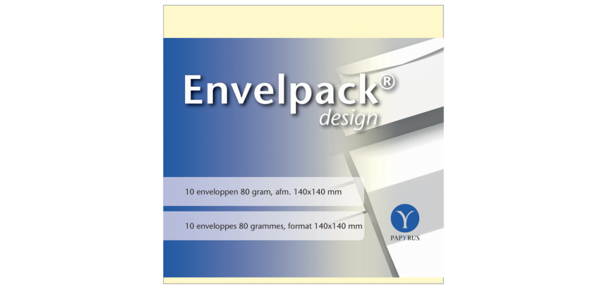 Envelop Papyrus Envelpack Design vierkant 140x140mm ivoor 894410 10 stuks