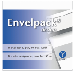 Enveloppe Papyrus Envelpack Design carré 894416140x140mm blanc 10 pièces