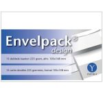 Carte double Papyrus Envelpack Design A6 105x148mm blanc 894456 15 pièces
