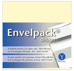 Dubbele kaart Papyrus Envelpack Design C6 114x162mm ivoor 894430 set van 8