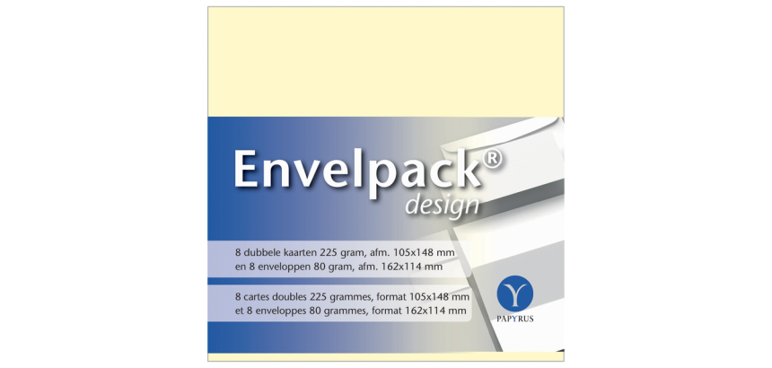 Cartes double + enveloppe Papyrus Envelpack Design 894430 C6 114x162mm ivoire 8 pièces