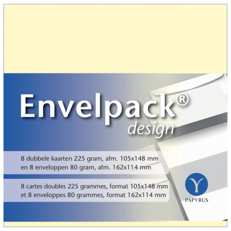 Dubbele kaart Papyrus Envelpack Design C6 114x162mm ivoor 894430