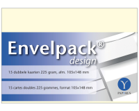 Dubbele kaart Papyrus Envelpack Design A6 105x148mm ivoor 894450 15 stuks