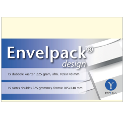 Dubbele kaart Papyrus Envelpack Design A6 105x148mm ivoor 894450 15 stuks