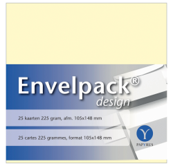 Enkele kaart Papyrus Envelpack Design A6 105x148mm ivoor 894420 set van 25