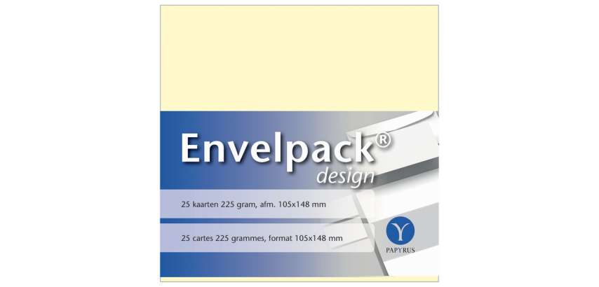 Carte simple Papyrus Envelpack Design A6 105x148mm ivoire 894420 25 pièces