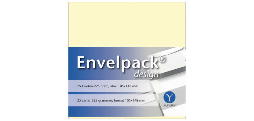 Carte simple Papyrus Envelpack Design A6 105x148mm ivoire 894420 25 pièces