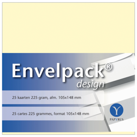 Carte simple Papyrus Envelpack Design A6 105x148mm ivoire 894420 25 pièces