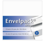 Carte simple Papyrus Envelpack Design A6 105x148mm blanc 894426 25 pièces