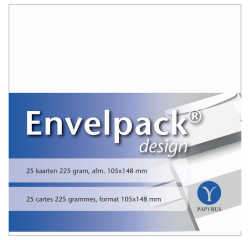 Carte simple Papyrus Envelpack Design A6 105x148mm blanc 894426 25 pièces