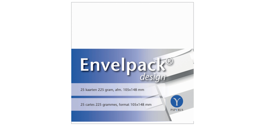 Carte simple Papyrus Envelpack Design A6 105x148mm blanc 894426 25 pièces