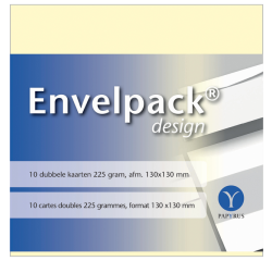 Dubbele kaart Papyrus Envelpack Design vierkant 130x130mm ivoor 894460 set van 10