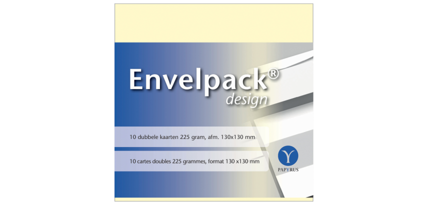 Doppelkarten Papyrus Envelpack Design quadratisch 130x130mm Elfenbein 894460 10 Stück