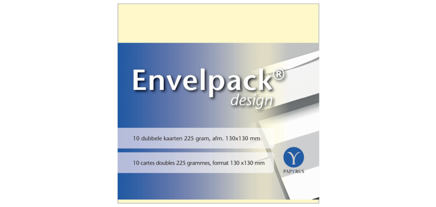 Carte double Papyrus Envelpack Design carré 130x130mm Ivoire 894460 10 pièces