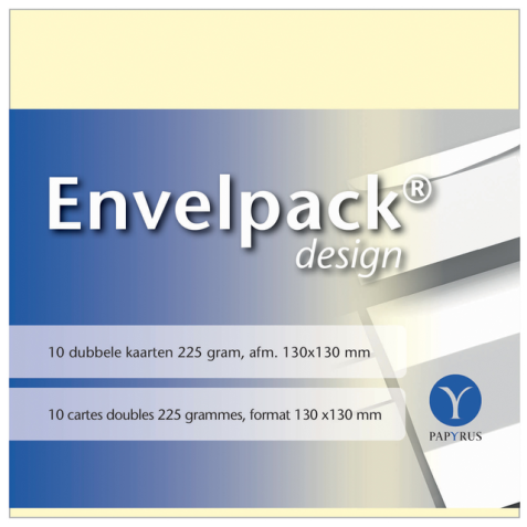 Carte double Papyrus Envelpack Design carré 130x130mm Ivoire 894460 10 pièces