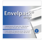 Dubbele kaart Papyrus Envelpack Design vierkant 140x140mm wit 894446 set van 5