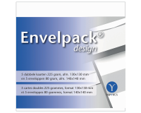 Dubbele kaart Papyrus Envelpack Design vierkant 140x140mm wit 894446 set van 5