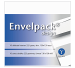 Carte double Papyrus Envelpack Design carré 130x130mm blanc 894466 10 pièces