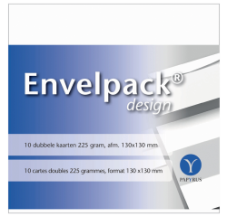 Carte double Papyrus Envelpack Design carré 130x130mm blanc 894466 10 pièces