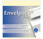 Carte double + enveloppe Papyrus Envelpack Design 894440 140x140mm ivoire 5 pièces
