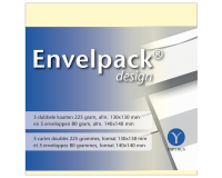 Dubbele kaart Papyrus Envelpack Design vierkant 140x140mm ivoor 894440 set van 5