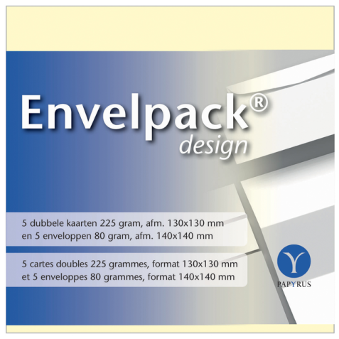 Carte double + enveloppe Papyrus Envelpack Design 894440 140x140mm ivoire