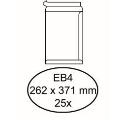 Enveloppe Hermes EB4 262x371mm autocollant blanc 25 pièces