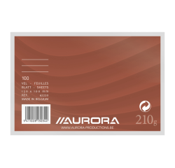 Fiche Système Aurora 150x100mm ligné + marge en-tête 210g blanc 100 feuilles