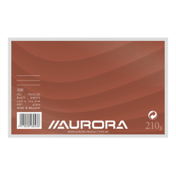 Fiche Système Aurora 200x125mm ligné + marge en-tête rouge 210g blanc 100 feuilles