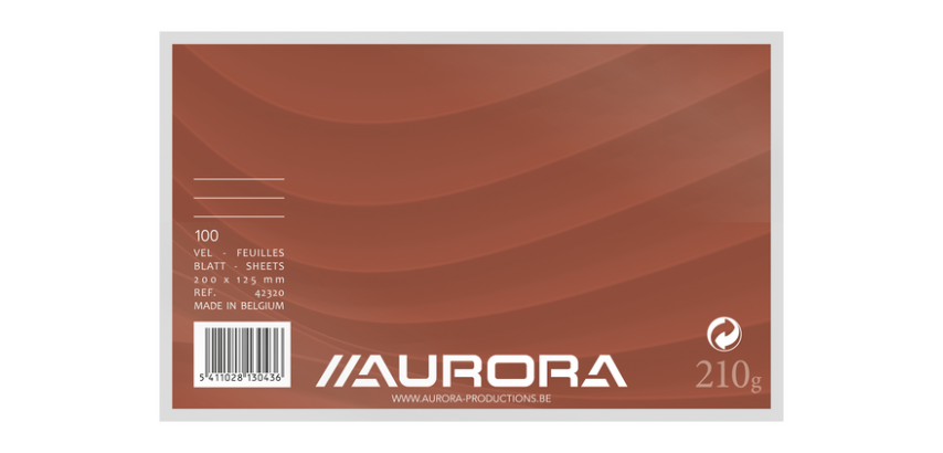 Aurora System Sheet 200x125mm lined + red header margin 210g white 100 sheets