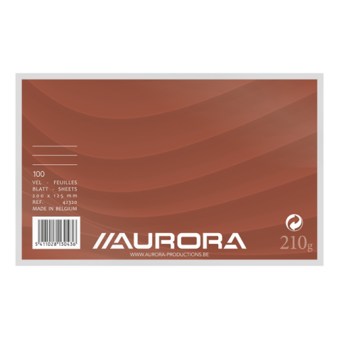 Systeemkaart Aurora 200x125mm lijn met rode koplijn 210gr wit