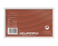 Fiche Système Aurora 130x80mm ligné + marge en-tête rouge 210g blanc 100 feuilles