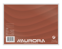 Fiche Système Aurora 200x150mm ligné + marge en-tête rouge 210g blanc 100 feuilles