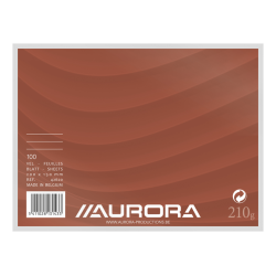 Fiche Système Aurora 200x150mm ligné + marge en-tête rouge 210g blanc 100 feuilles