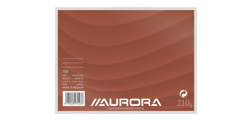 Aurora Systemkarte 200x150mm liniert + Kopfzeile rot 210g weiß 100 Blatt
